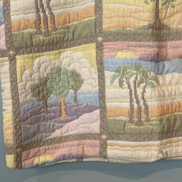 Vintage 70s 80s Pastel Pillow Sham Coastal Beach Theme by Revert Spain 26 x 20" - Picture 6 of 12